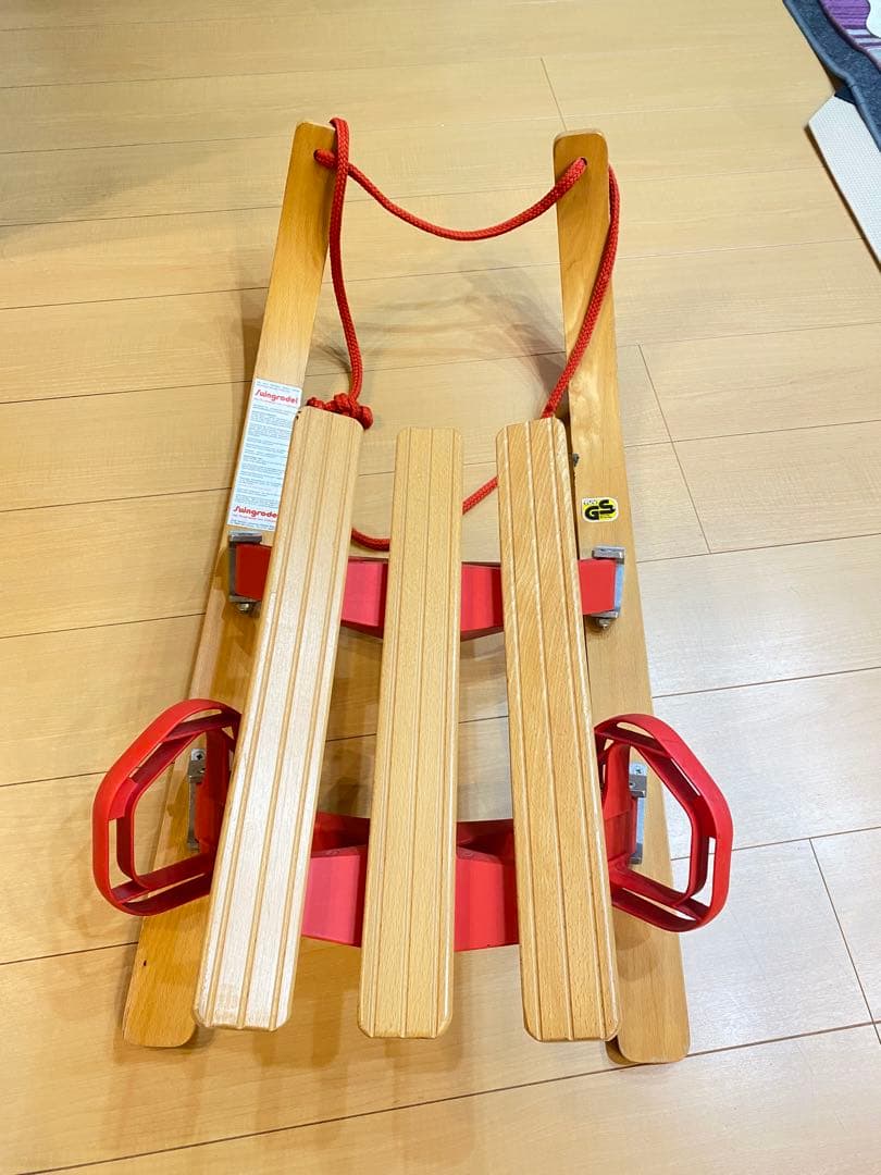 ドイツ製 木製ソリ Swingrodel 赤 1-2人用