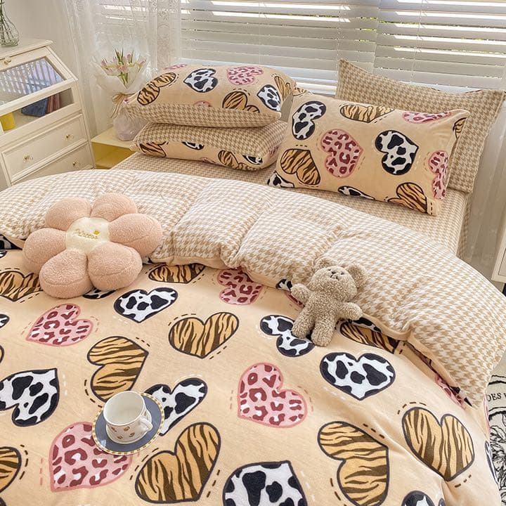 寝具セット シングル3点セット ダブル4点セット 掛け布団カバーセット 豹柄