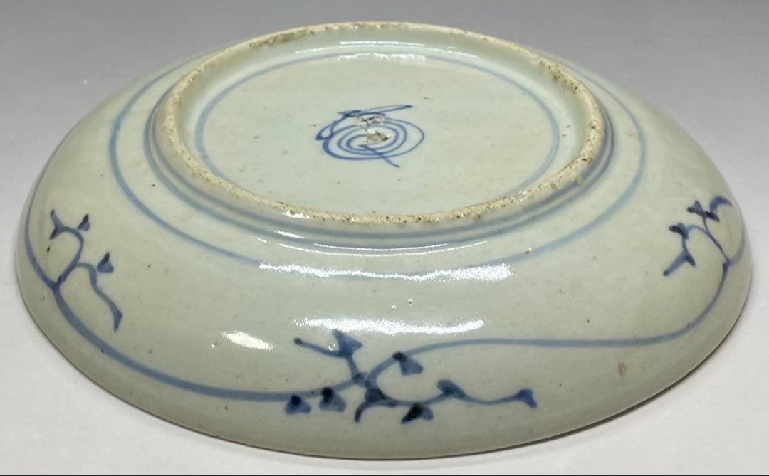 古伊万里　染付　6寸皿　江戸時代　u4663