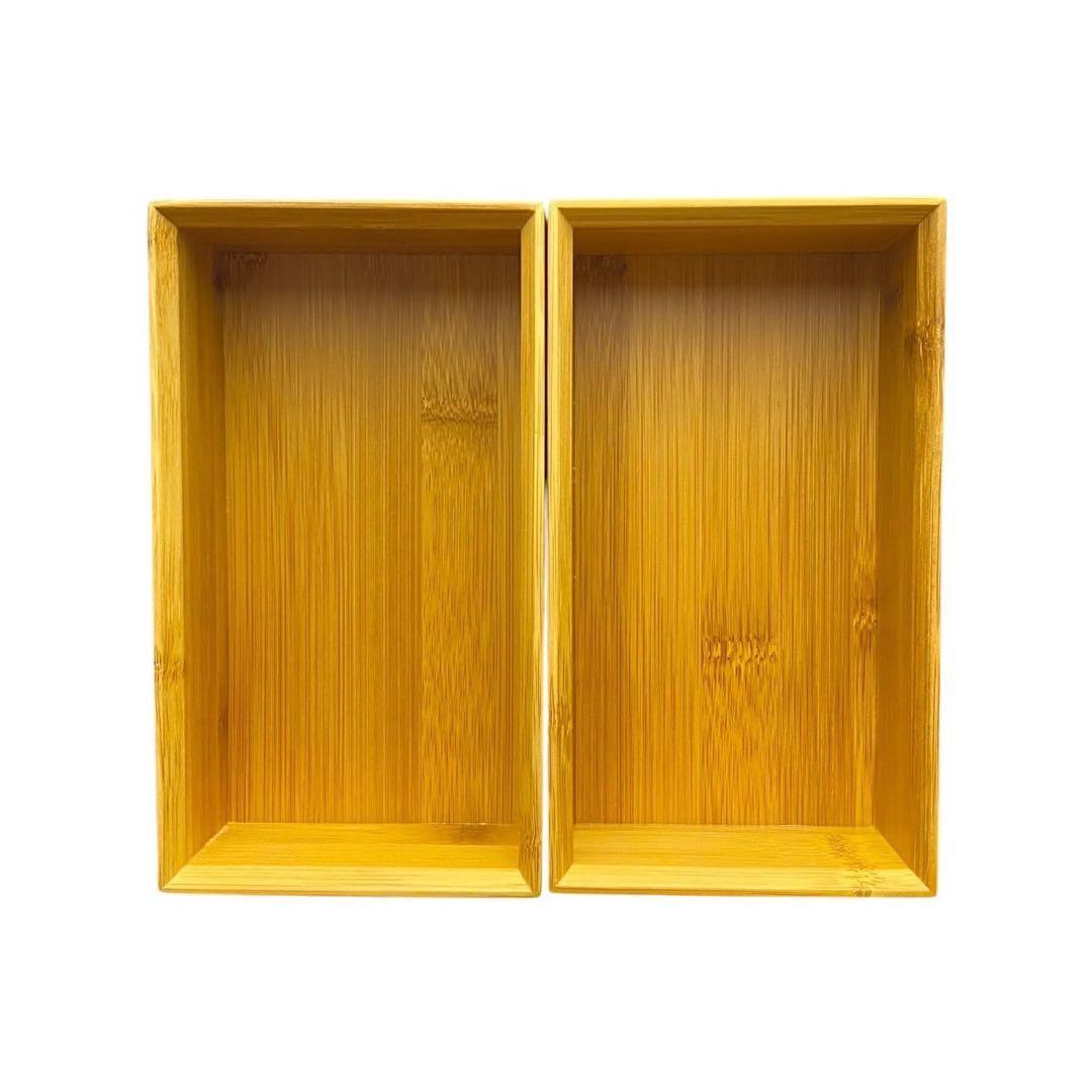 【竹仙】煤竹長方形二段弁当箱 竹製品 お弁当箱