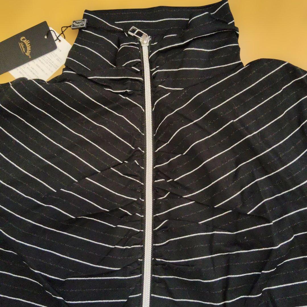 新品　Callaway ストライプ ジップアップカーディガン