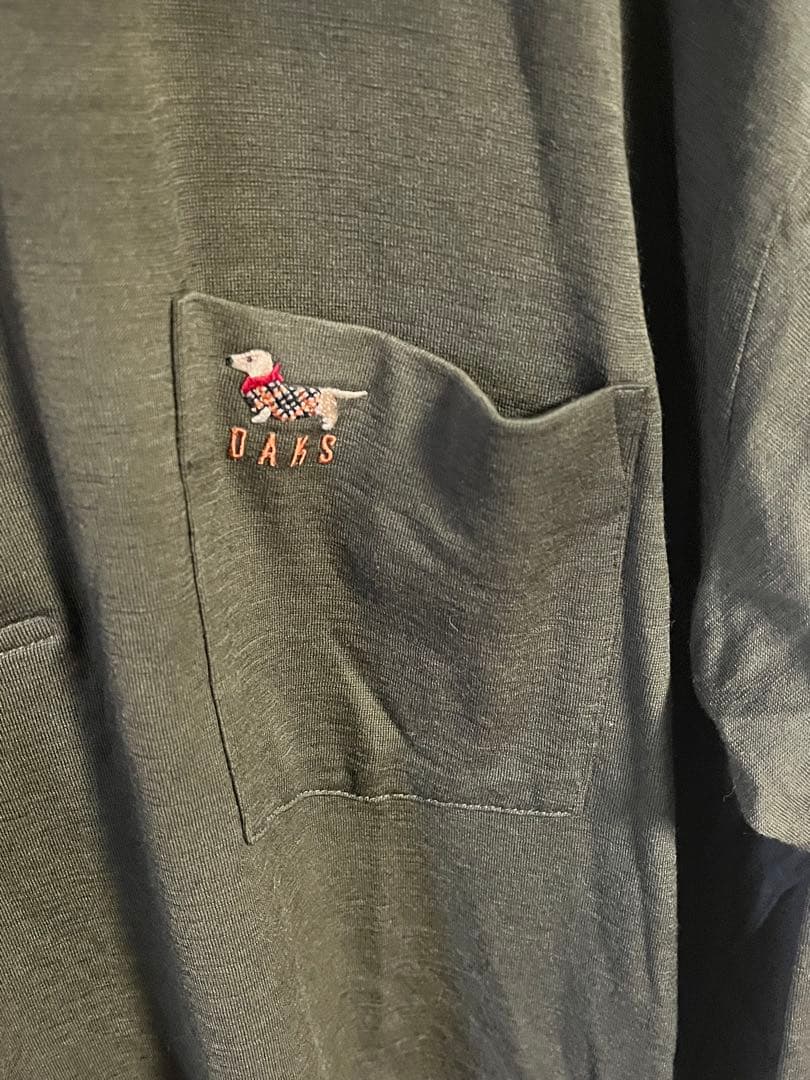 DAKS(ダックス) ☆メンズ長袖ポロシャツ　カーキー Lサイズ