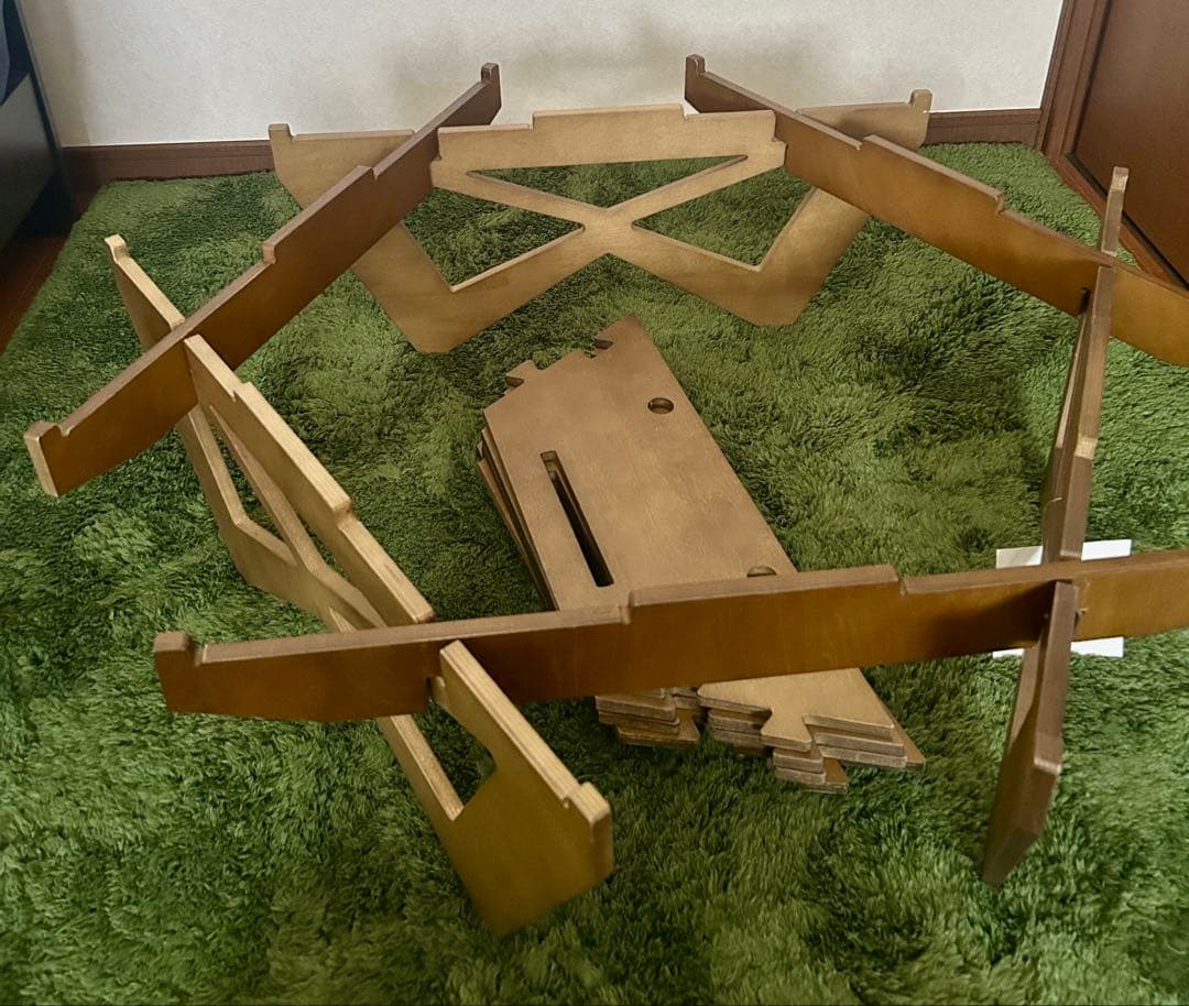 六角形　木製　アウトドアテーブル　ヘキサテーブル