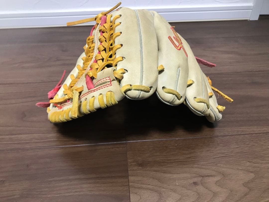 N*O様 軟式用グローブ（久保田スラッガー、鳥谷モデル、内野手用、トレンチ×レッ
