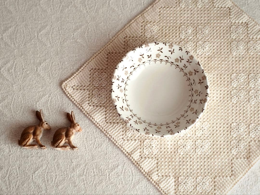 【mkuさま】vintage plate ❀ 優しい 小花柄の 深皿 a
