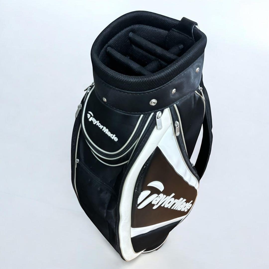 【人気モデル】TaylorMade キャディバッグ 黒白 フード付 良品 ゴルフ