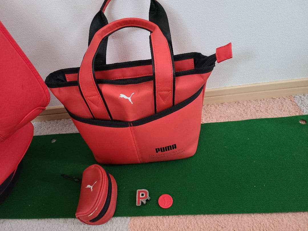 PUMA キャディバッグ レッド 付属品あり