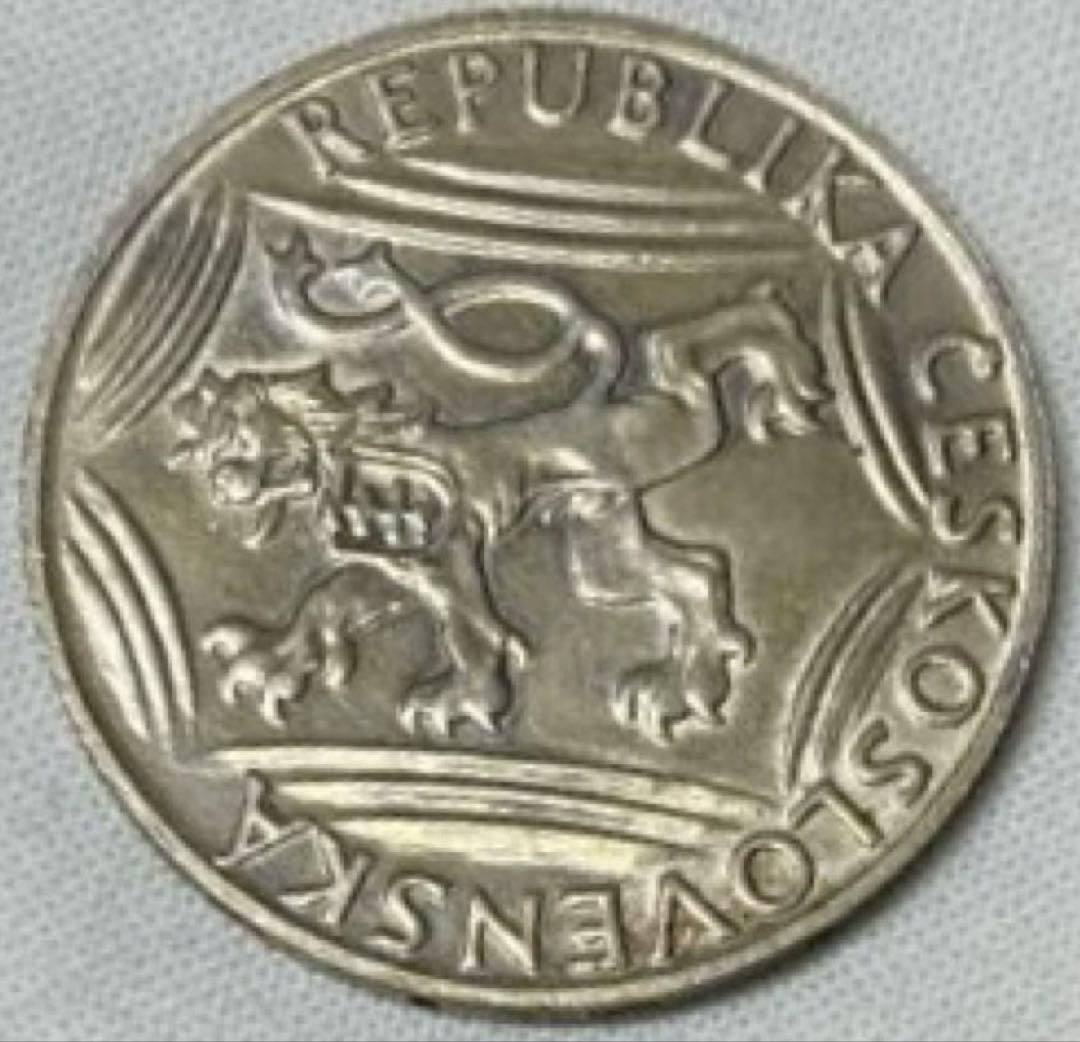 1948チェコスロバキア100コルナ銀貨Kremnica Španiel
