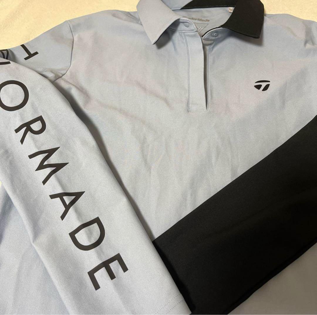 TaylorMade 長袖ポロシャツ グレー/黒L size