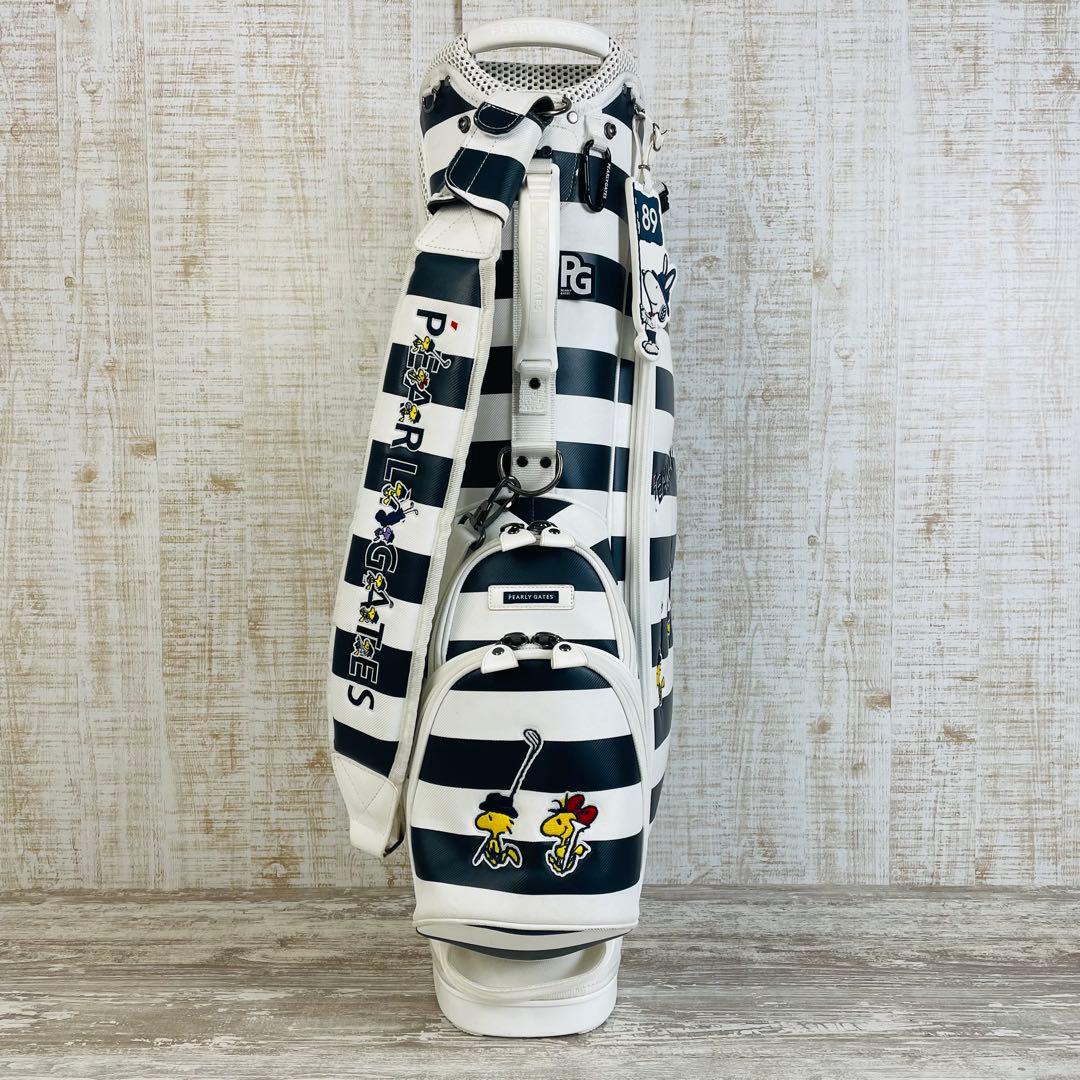 【限定品】パーリーゲイツ×SNOOPY スヌーピー キャディバッグ ボーダー柄