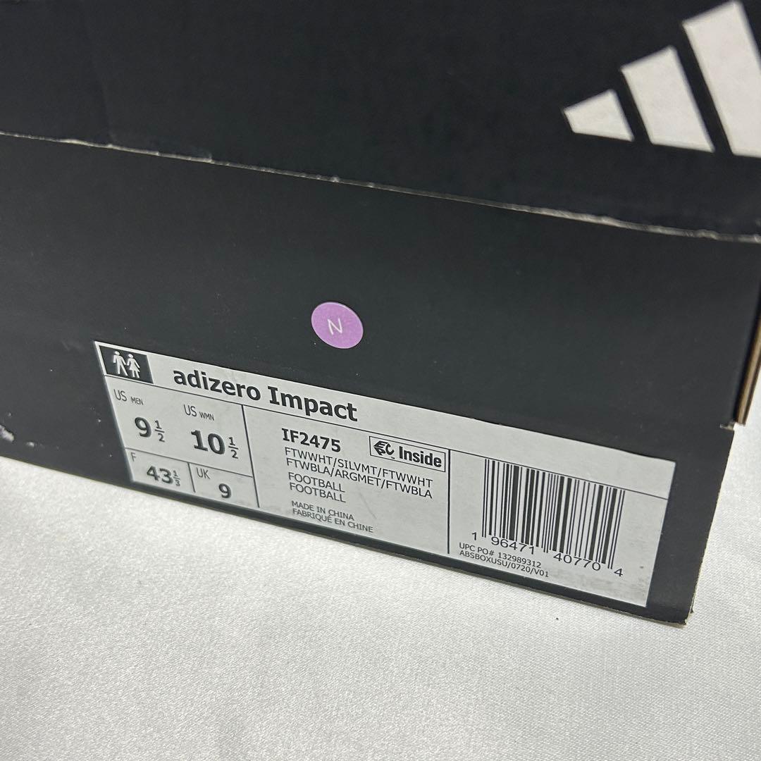 Adizero Impact Cleats　WHT/SIL　27.5㎝　N