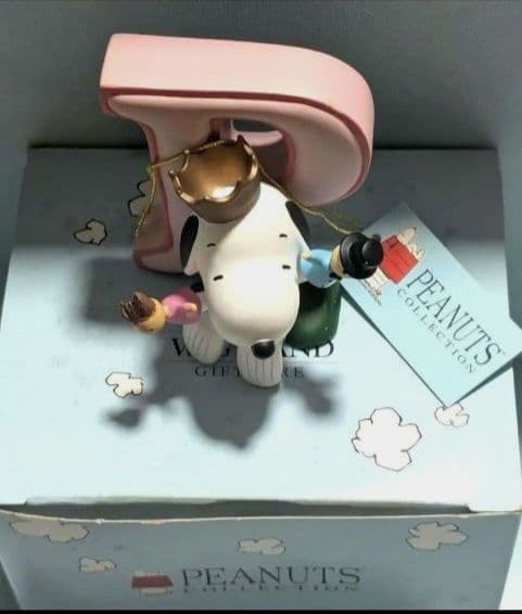 激レア！SNOOPY　アルファベットフィギュア（P）箱入未使用　レトロ　タグ付き