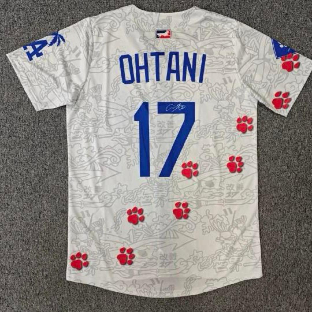s*n様 非売品　大谷翔平　デコピン　ドジャースデザインサインプリントユニフォー