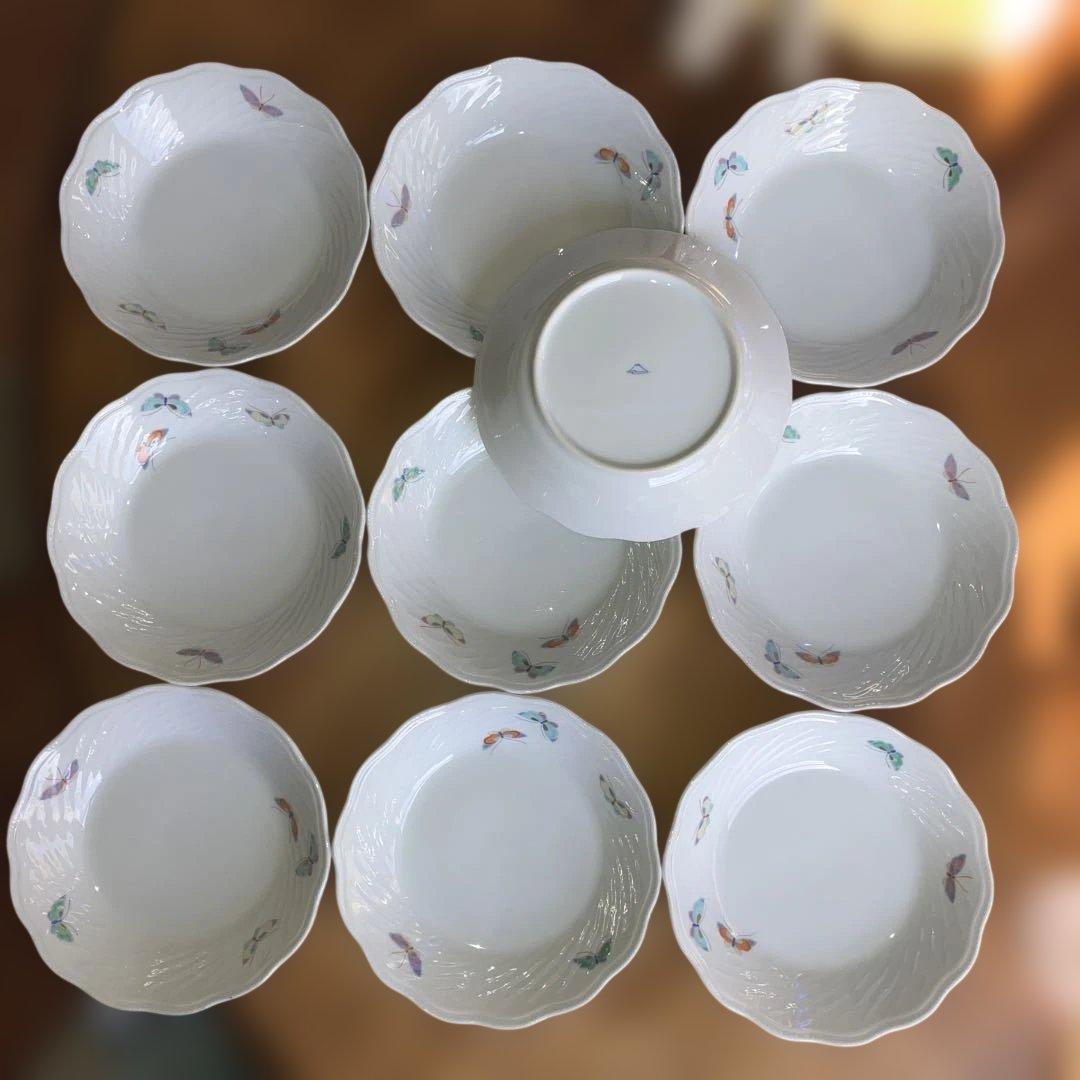 深川製磁 蝶紋様柄 深皿10客揃