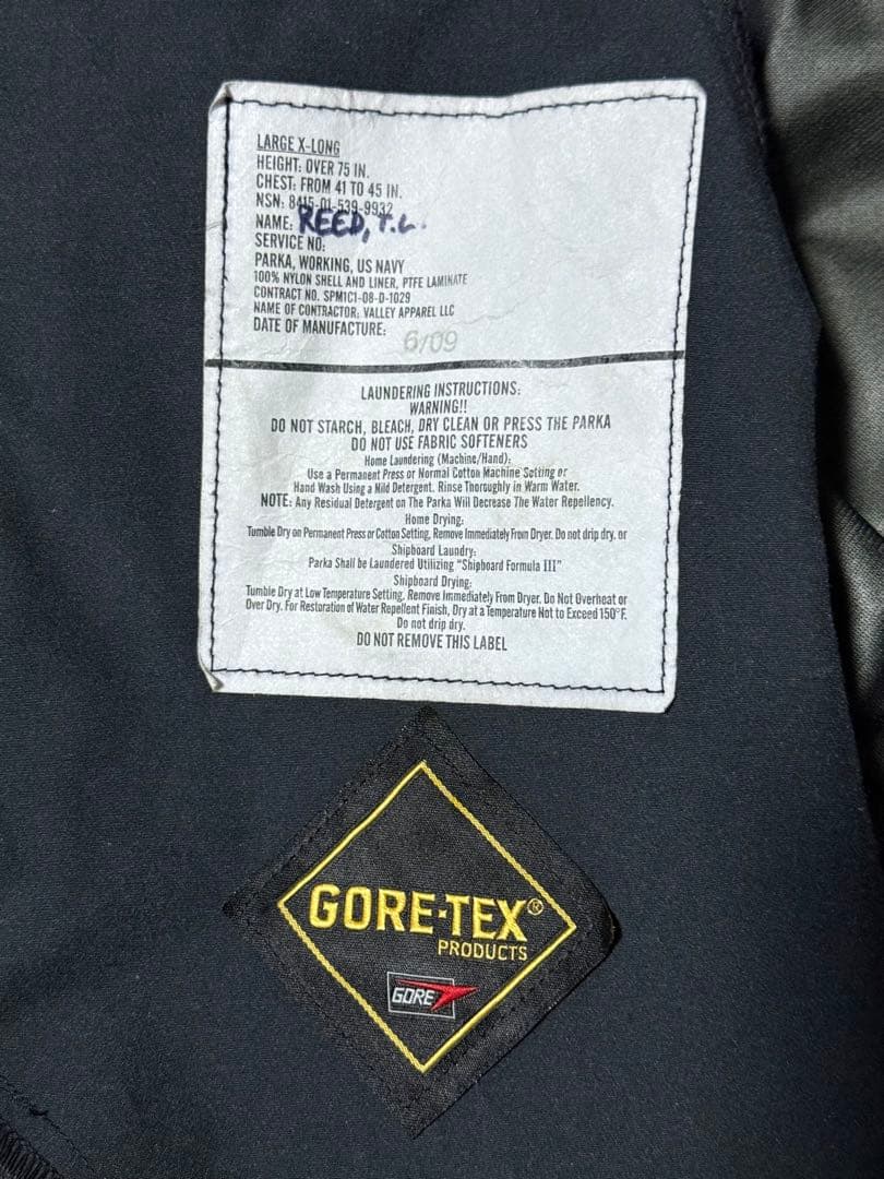 米海軍U.S.NAVY GORE-TEXパーカー NWU TYPE1迷彩　LXL