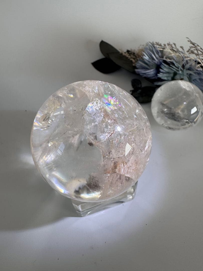 ピンクアゼツライト(流通名) ピンククォーツ　ピンク水晶　スフィア　ピンク