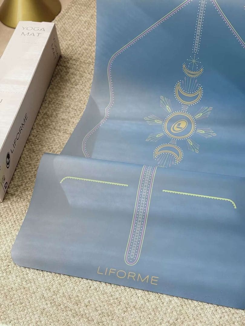LIFORME ヨガマット ブルー 収納ケース付き