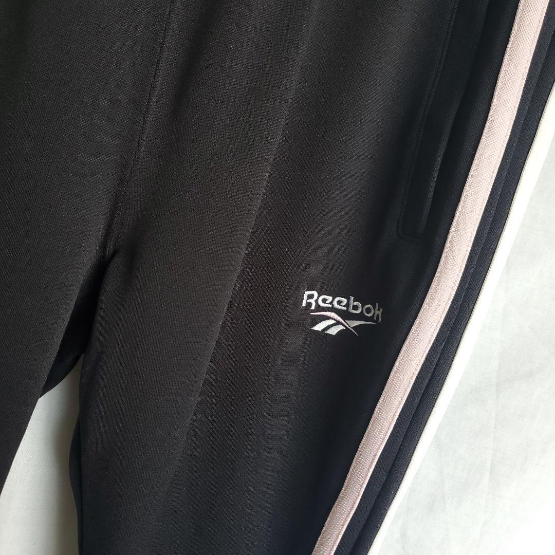 Reebok リーボック フレアジャージパンツ 黒 ラインパンツ