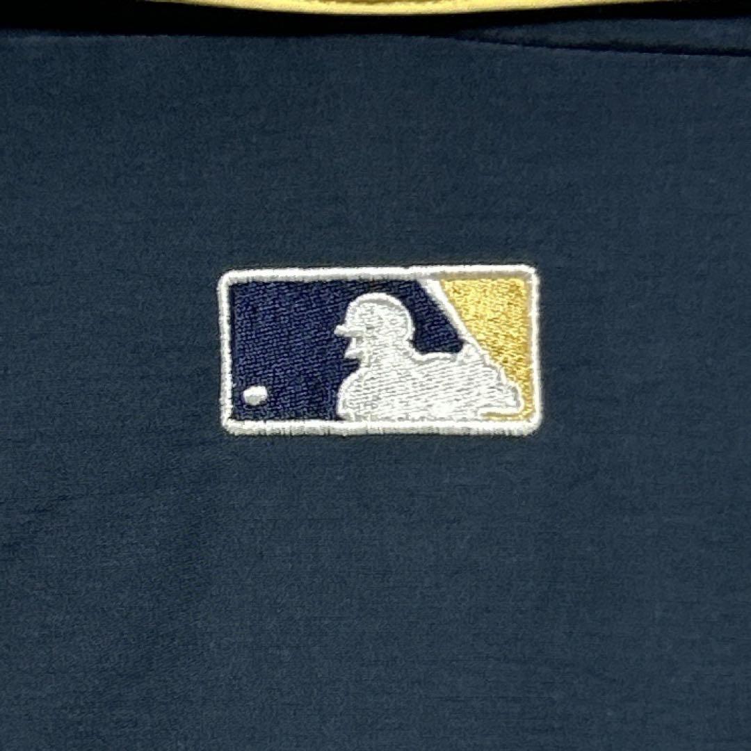 セール《美品》MLB☆NY ヤンキース☆ベースボールジャケット 刺繍ロゴ 紺 L