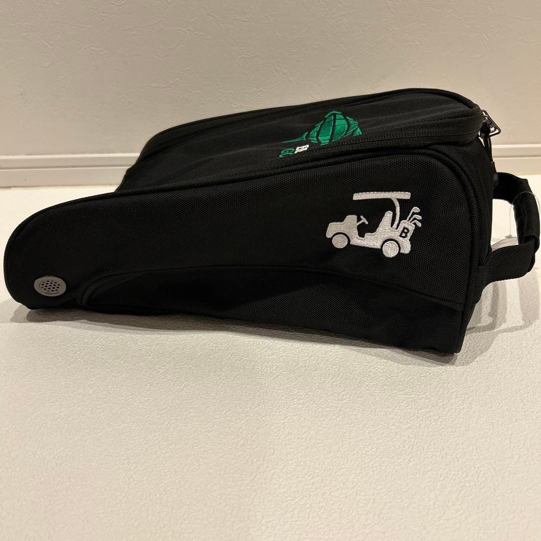 新品・未使用✨BEAMS GOLF ビームス ゴルフ　シューズケース　黒　緑ロゴ