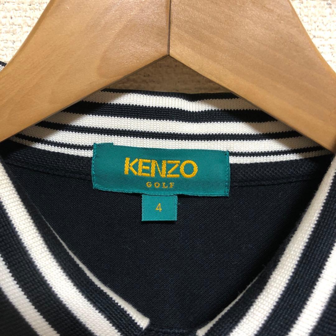 極美品　90s KENZO GOLF 刺繍ロゴ　長袖ポロシャツ　メンズXL
