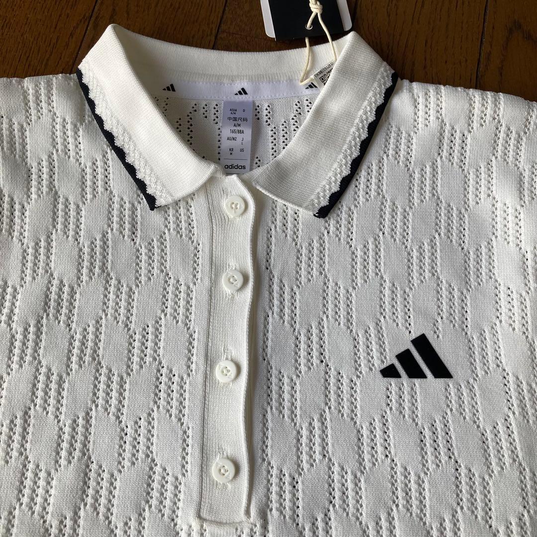 新品adidas アディダスゴルフ　レディース半袖ニットシャツ　Ｌ　17930円