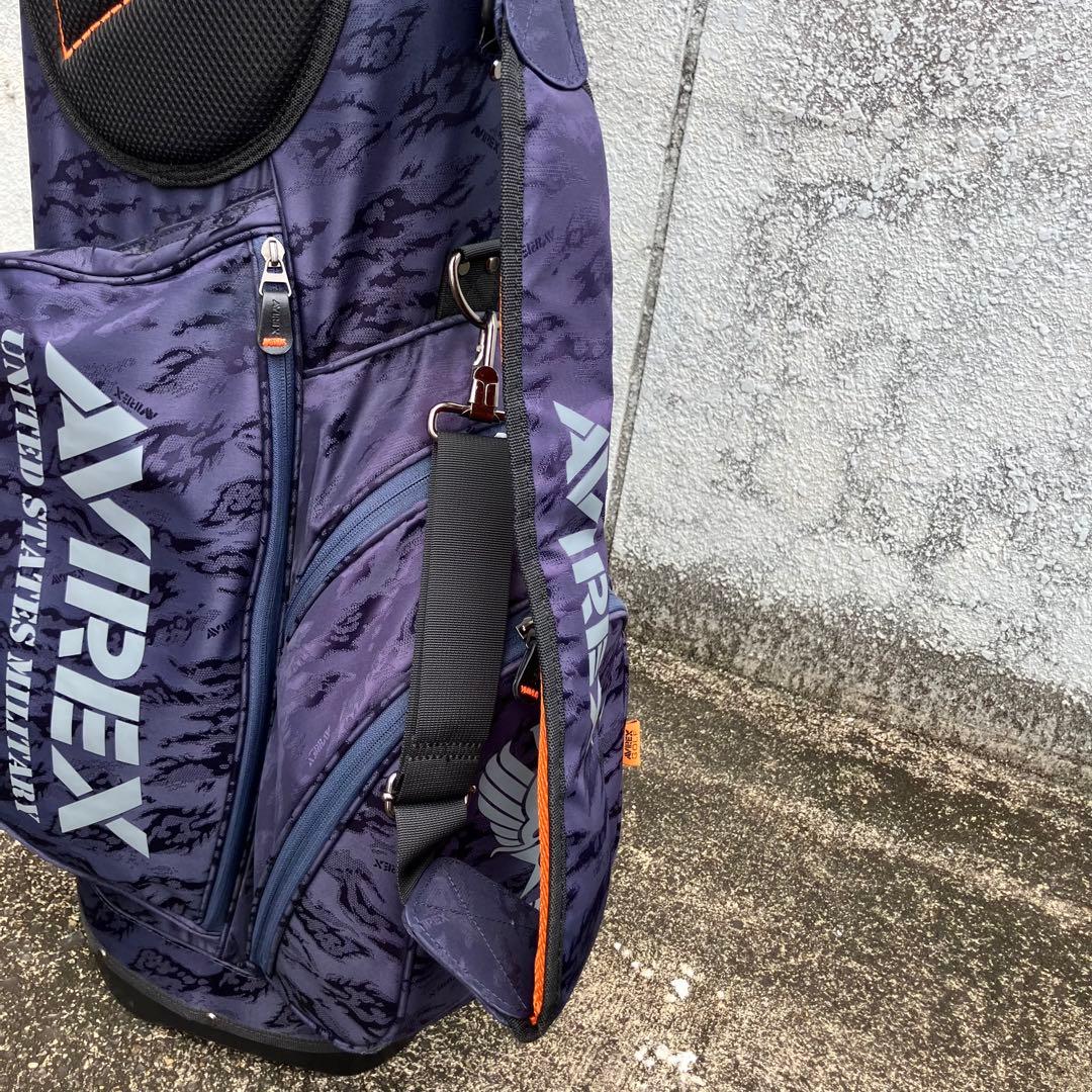 AVIREX ゴルフバッグ キャディバッグ　スタンド式　ネイビー