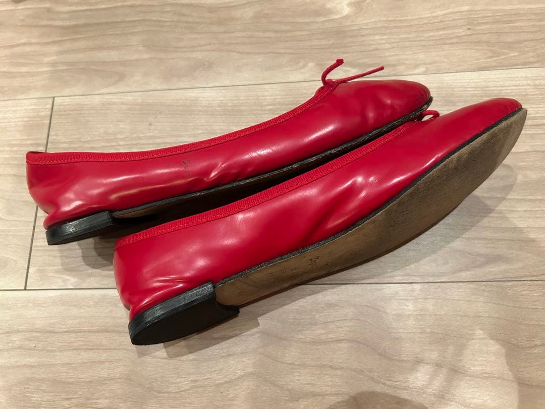 Repetto レペット サンドリオン 赤レザー バレエシューズ 40 24.5