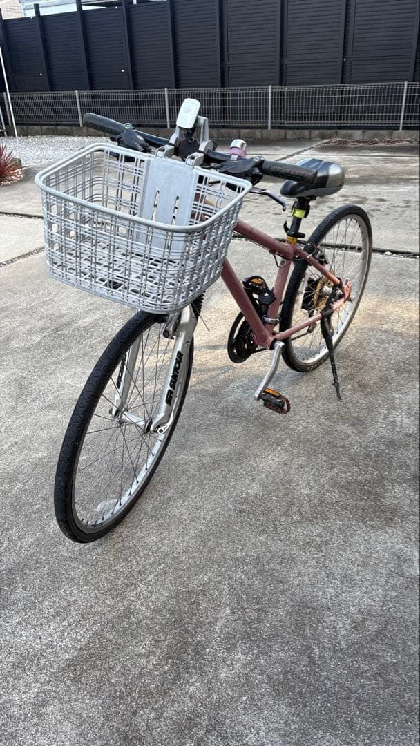 ピンク シティサイクル 26インチ 前部バスケット付き