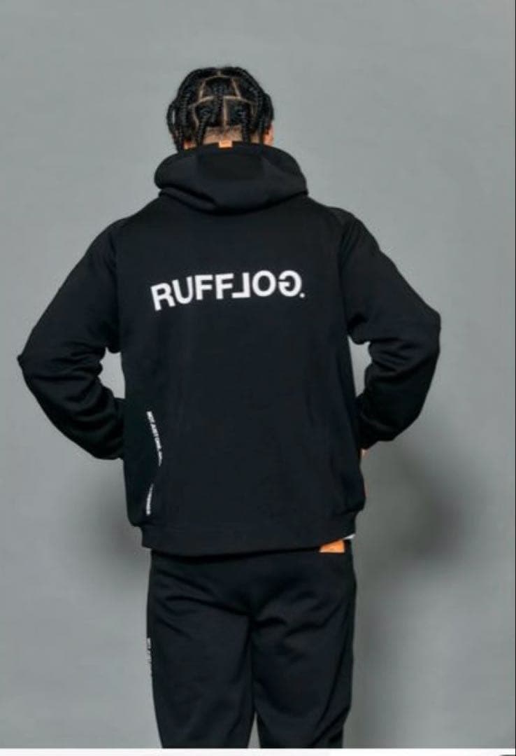 ラフロッグRUFLOG RAGLAN EASY MOVE HOODIEブラックL