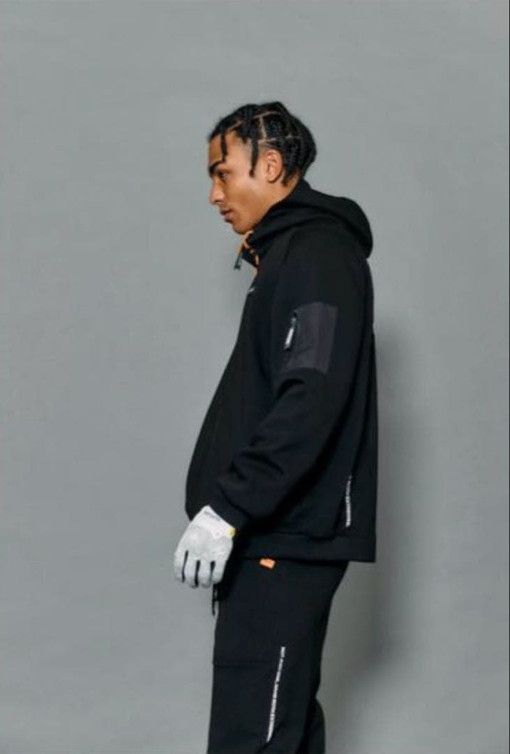 ラフロッグRUFLOG RAGLAN EASY MOVE HOODIEブラックL