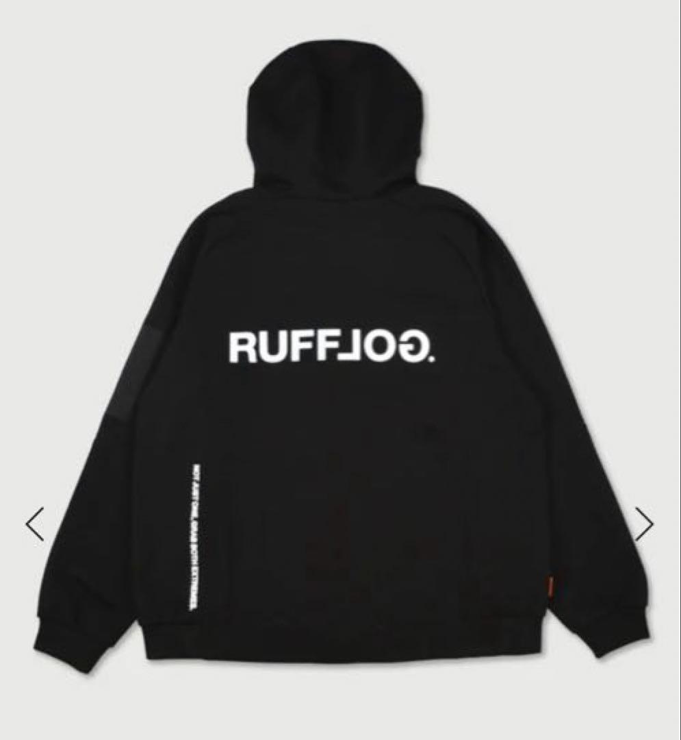 ラフロッグRUFLOG RAGLAN EASY MOVE HOODIEブラックL