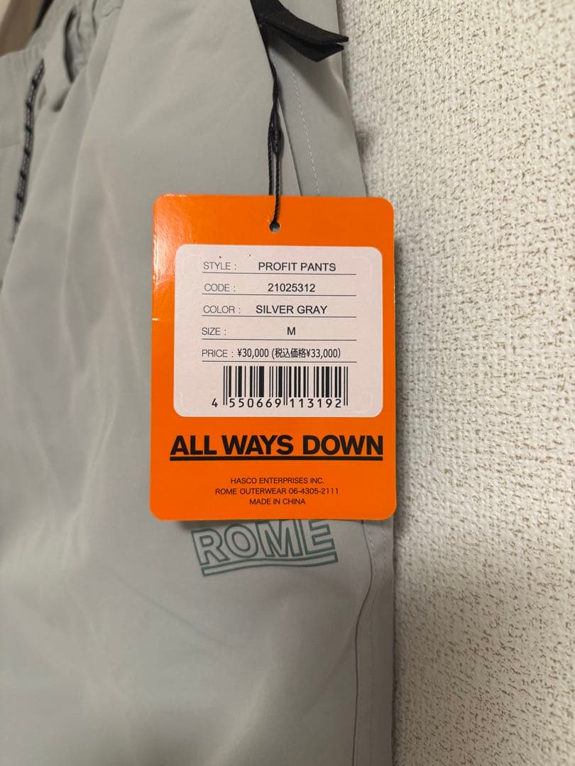 ROME SDS PROFIT PANTS シルバーグレー Mサイズ 25-26