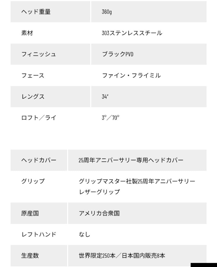 ベティナルディ BB5 25TH 303SS 国内限定8本　希少　パター