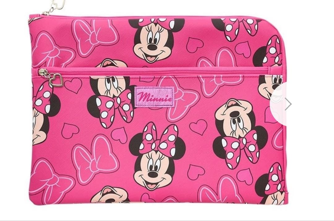 Disney ミニーマウス マルチケース Lサイズ　ミニービニールポーチ付き
