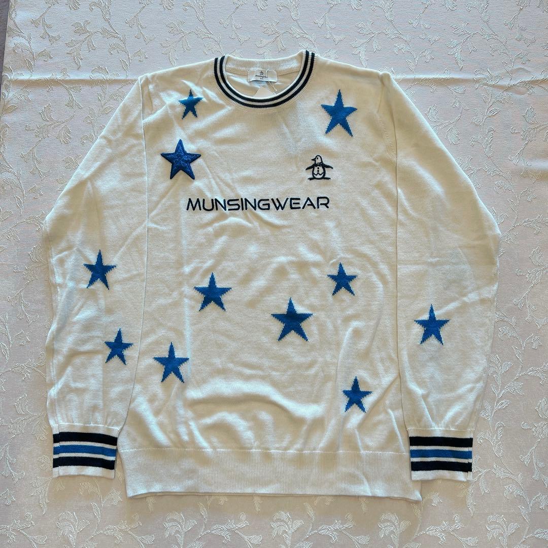 【新品未使用】マンシングウェア　ニット　星柄　サイズLL