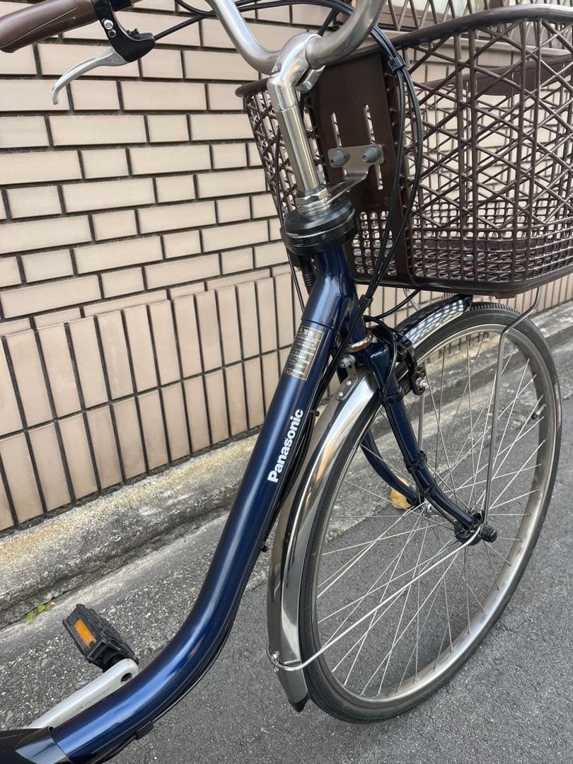 【本体のみ】電動アシスト自転車 ネイビー 前カゴ付き16Ah