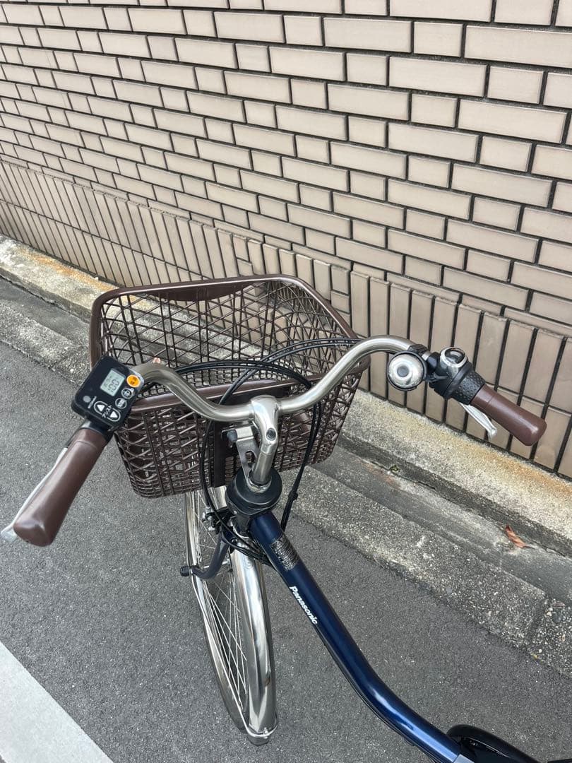 【本体のみ】電動アシスト自転車 ネイビー 前カゴ付き16Ah