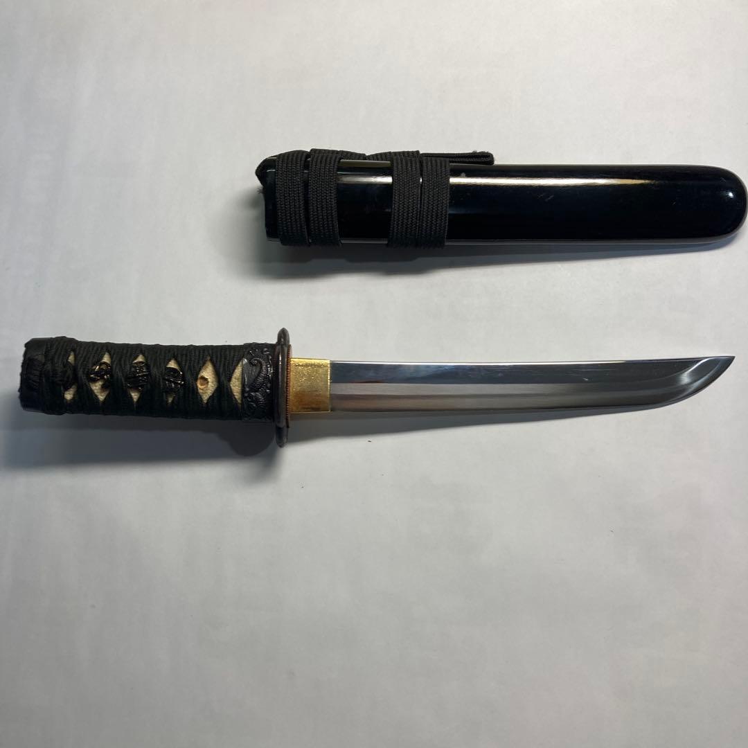 御守り刀(模造刀)黒呂鞘の房紐袋付き