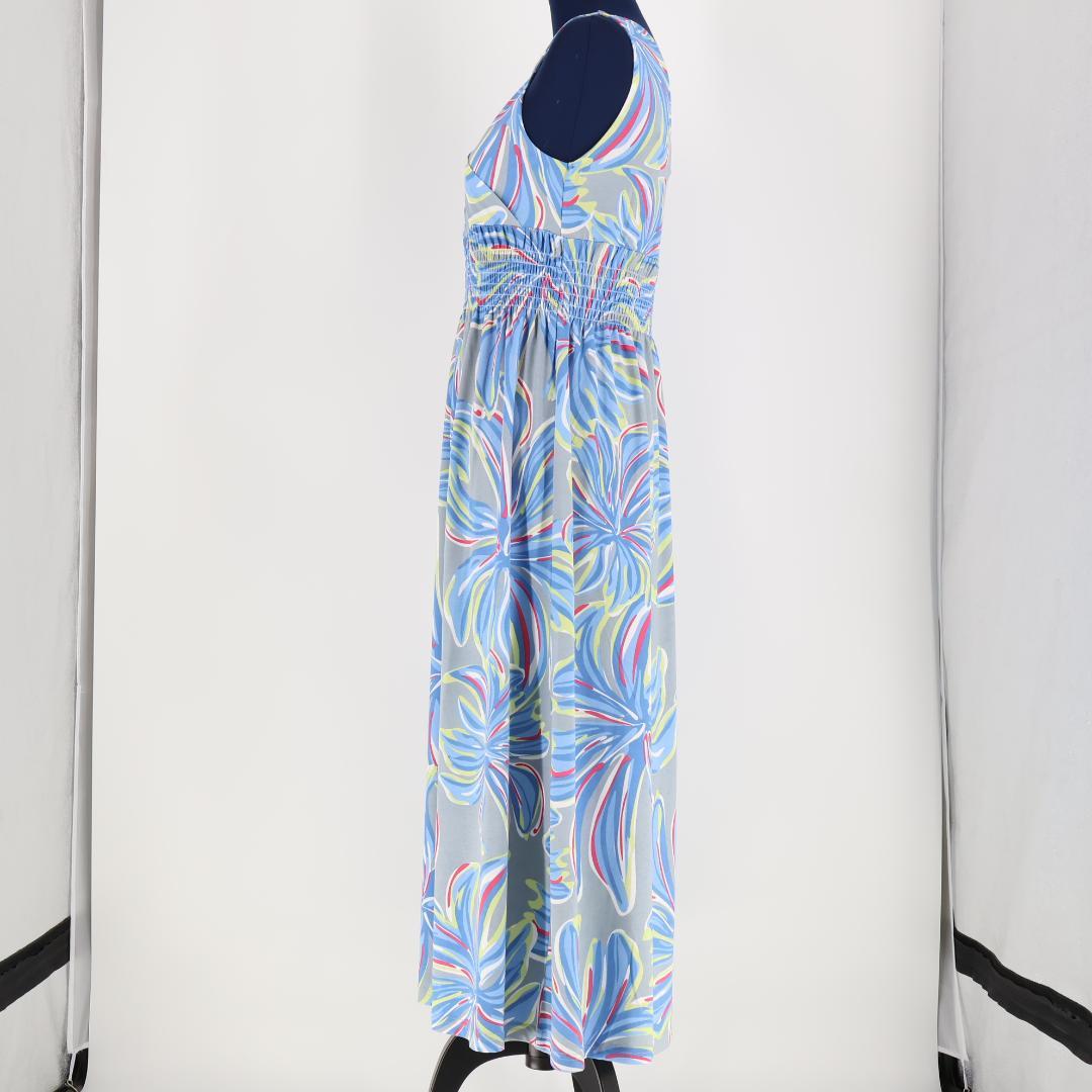 【美品 フラダンス衣装】グレー Ocean Blue Bird ワンピース 水色