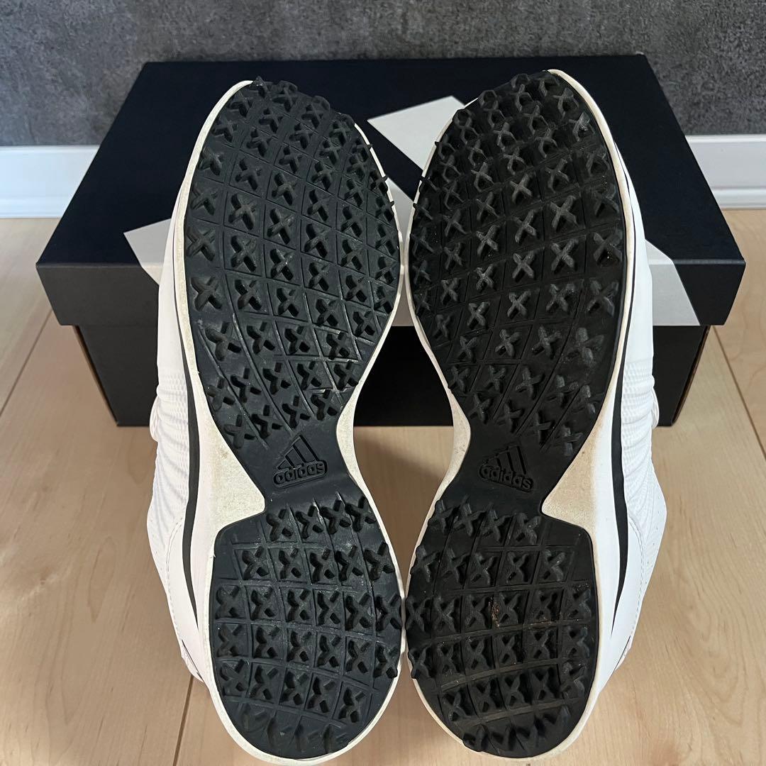 美品★adidasゴルフシューズ BOA 24.5cm 白×黒 スパイクレス