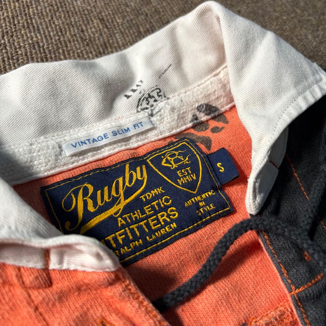 RUGBY RALPH LAUREN ボーダー S ラガーシャツ レースアップ