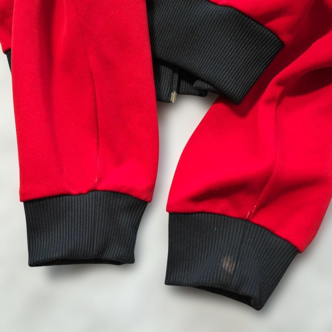 70s 西ドイツ デサント adidas トラックジャケット 赤黒 サイズ6