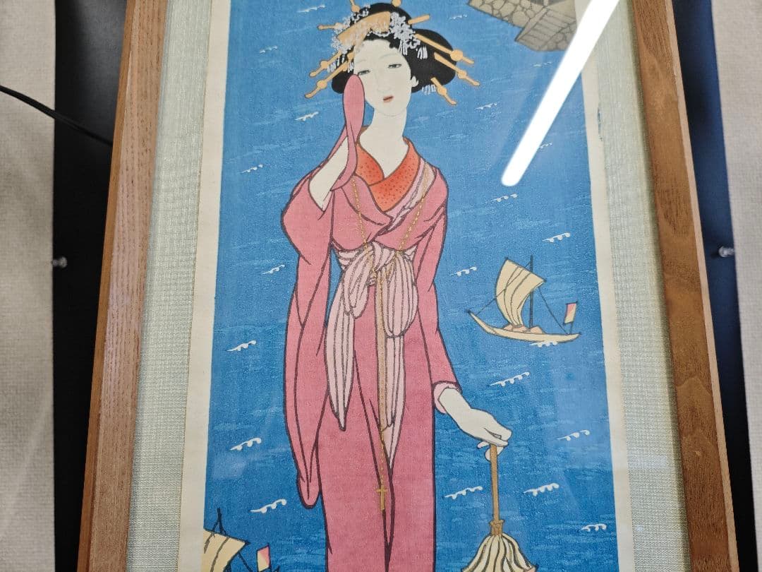 竹久夢二 版画 デロリ・オフイラド 額装 縦長 レトロ インテリア A035