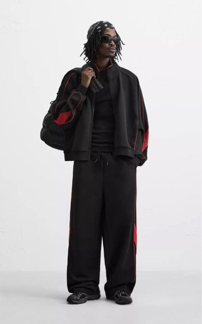 2175 新品　ZARA 完売品　レトロ　サッカー　ジャケット　ブラック　M