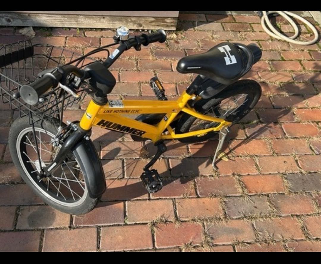 HUMMER 子供用自転車 イエロー フロントバスケット付き