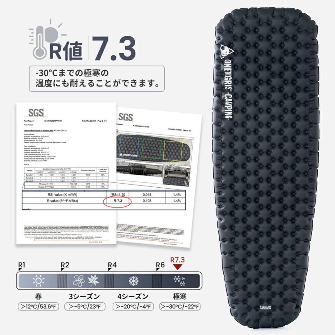 【使用1回のみ】OneTigris NOBLEJADE R値7.3 エアーマット