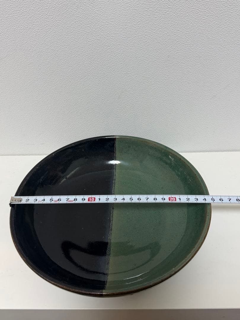 牛ノ戸焼　アンティーク　大皿　25cm 鳥取　染め分け　骨董品　民藝　中井窯