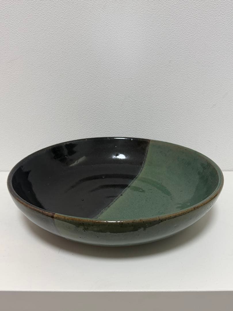 牛ノ戸焼　アンティーク　大皿　25cm 鳥取　染め分け　骨董品　民藝　中井窯
