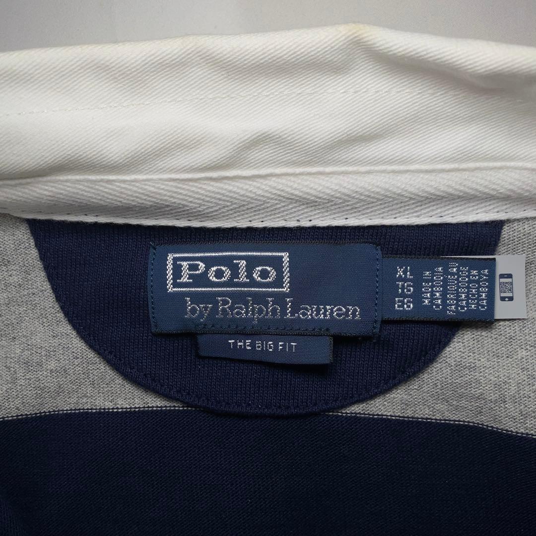Ralph lauren ビッグ フィット ストライプド ラグビー シャツ
